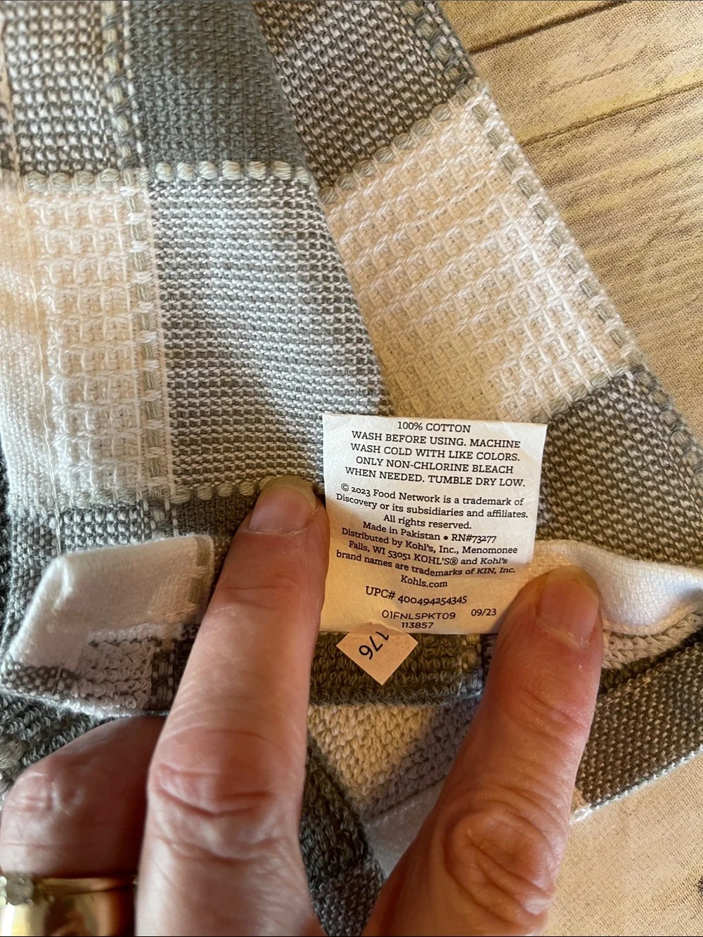 Sewn Top Hanging Towels Set of Black & White & Gray Button Closure